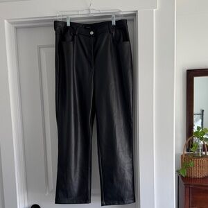 Halogen Black Faux Leather Trousers